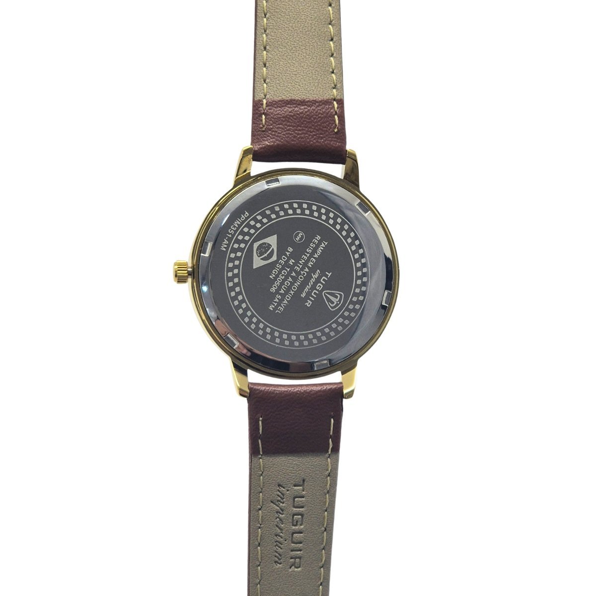 Relógio Unissex Tuguir Analógico Imperium TG30506 Dourado e Marrom e Prata Dourado 5