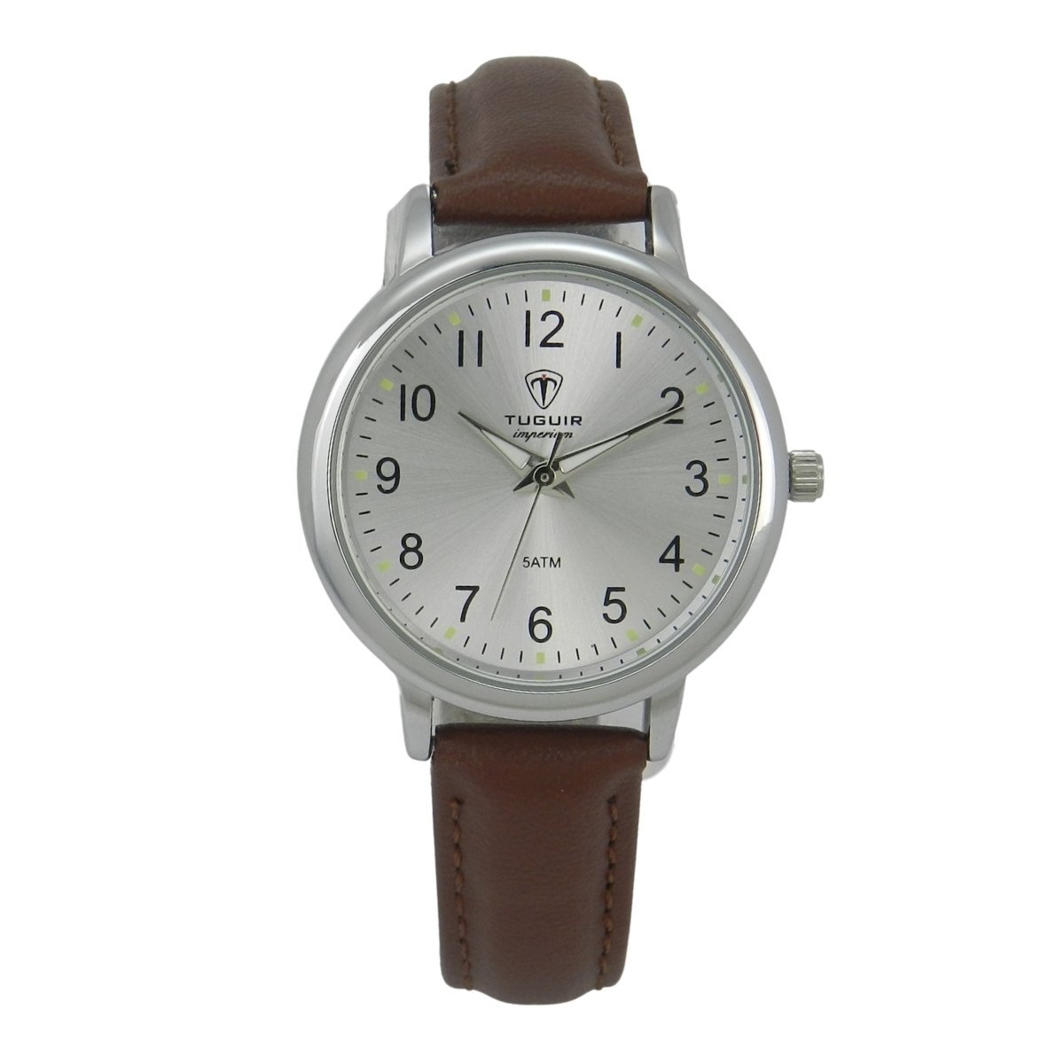 Relógio Unissex Tuguir Analógico Imperium TG30490 Prata e Marrom