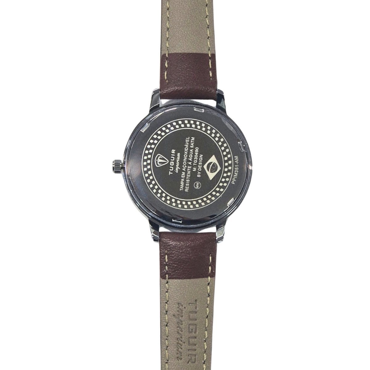 Relógio Unissex Tuguir Analógico Imperium TG30490 Prata e Marrom Dourado 5