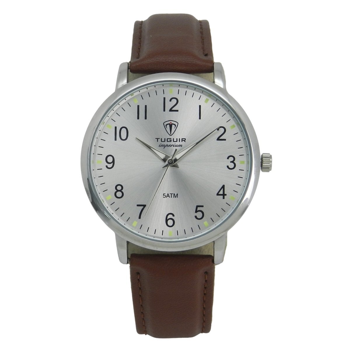 Relógio Unissex Tuguir Analógico Imperium TG30491 Prata e Marrom