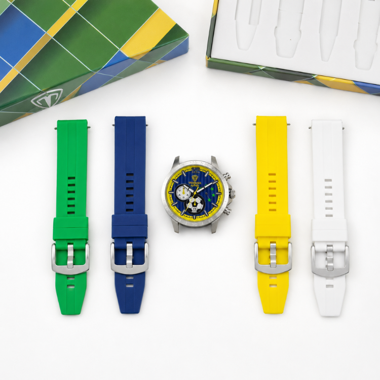 Relógio Masculino de Aço Tuguir Analógico Infinity TGI39001 Prata e Azul e Amarelo (DCRE: 2026/08227-2) Prara/Azul/Amarelo 2