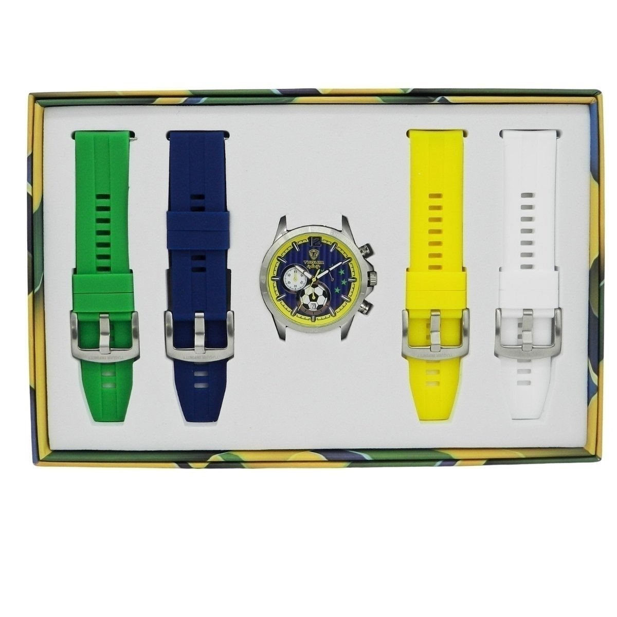 Relógio Masculino de Aço Tuguir Analógico Infinity TGI39001 Prata e Azul e Amarelo (DCRE: 2026/08227-2) Prara/Azul/Amarelo 11