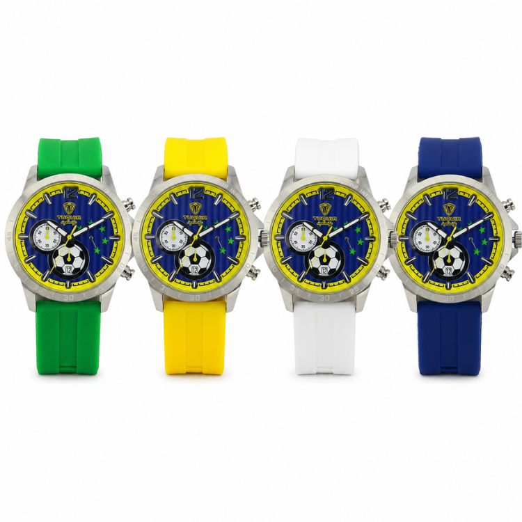 Relógio Masculino de Aço Tuguir Analógico Infinity TGI39001 Prata e Azul e Amarelo (DCRE: 2026/08227-2) Prara/Azul/Amarelo 4