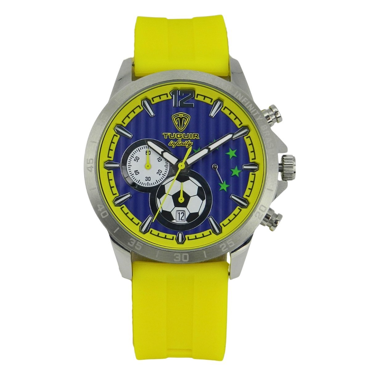 Relógio Masculino de Aço Tuguir Analógico Infinity TGI39001 Prata e Azul e Amarelo (DCRE: 2026/08227-2) Prara/Azul/Amarelo 6