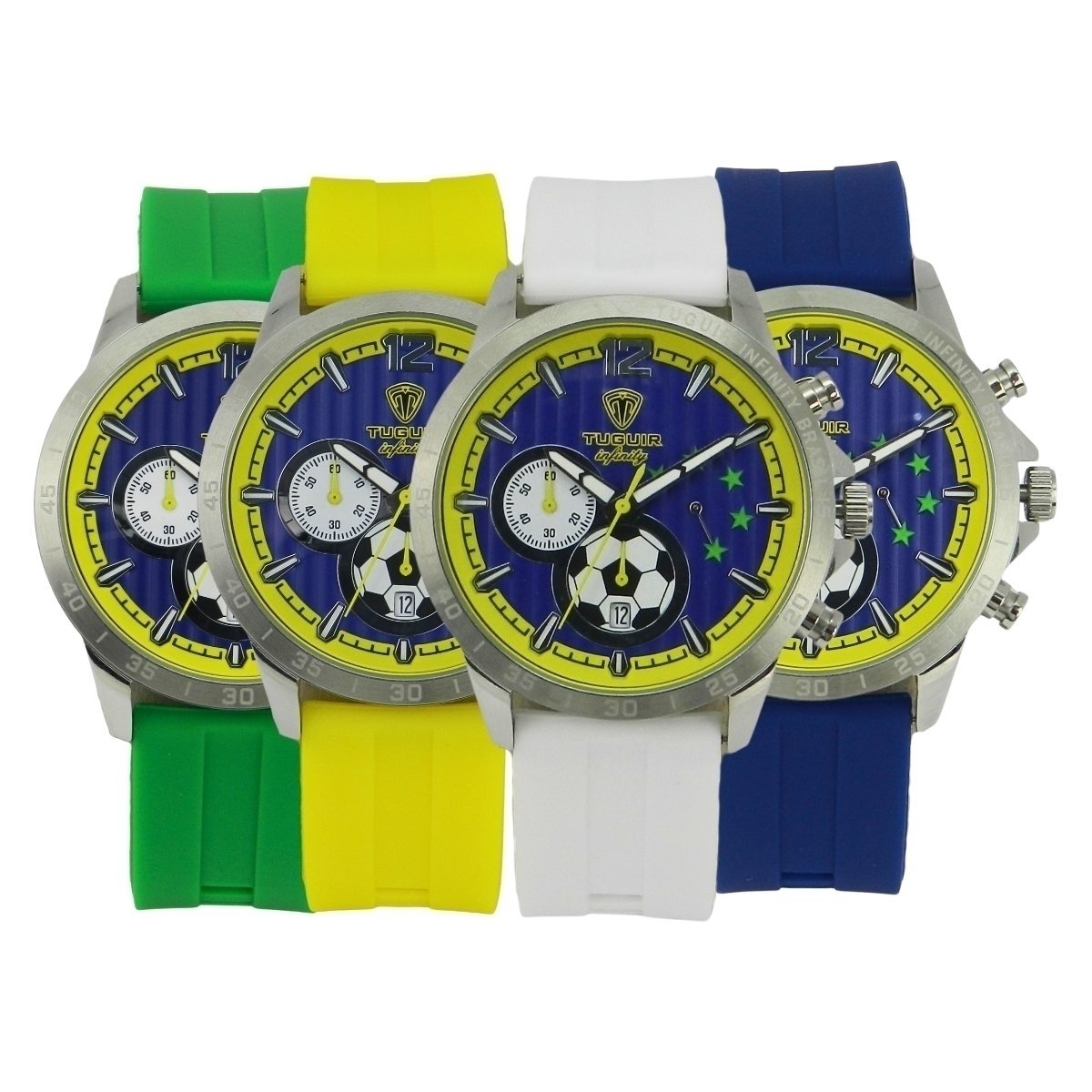 Relógio Masculino de Aço Tuguir Analógico Infinity TGI39001 Prata e Azul e Amarelo (DCRE: 2026/08227-2) Prara/Azul/Amarelo 7