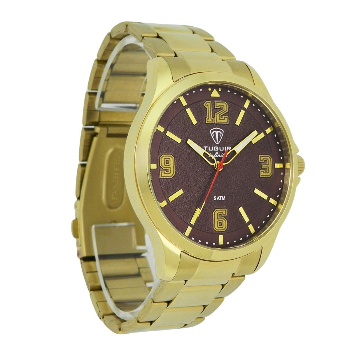 Relógio Masculino de Aço Tuguir Analógico Infinity TGI37242 Dourado e Vermelho (DCRE: 2026/08233-7) Dourado 4