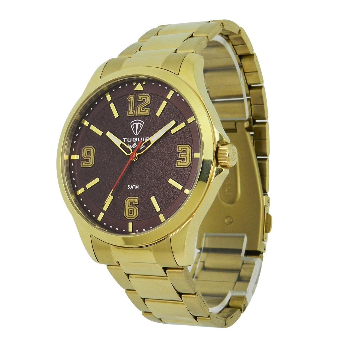 Relógio Masculino de Aço Tuguir Analógico Infinity TGI37242 Dourado e Vermelho (DCRE: 2026/08233-7) Dourado 5