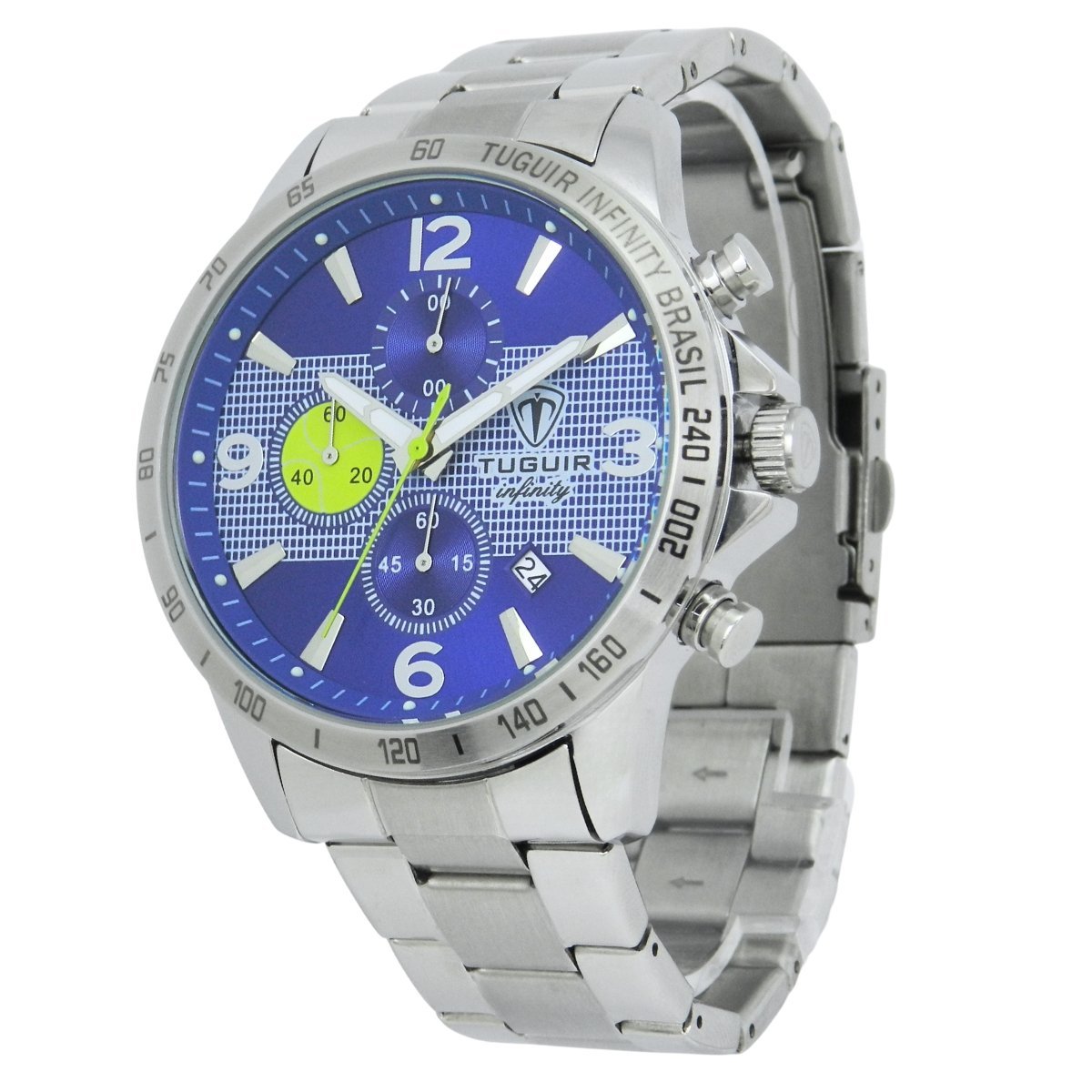 Relógio Masculino de Aço Tuguir Analógico Infinity TGI37245 Prata e Azul (DCRE: 2026/08227-2) Prata 5