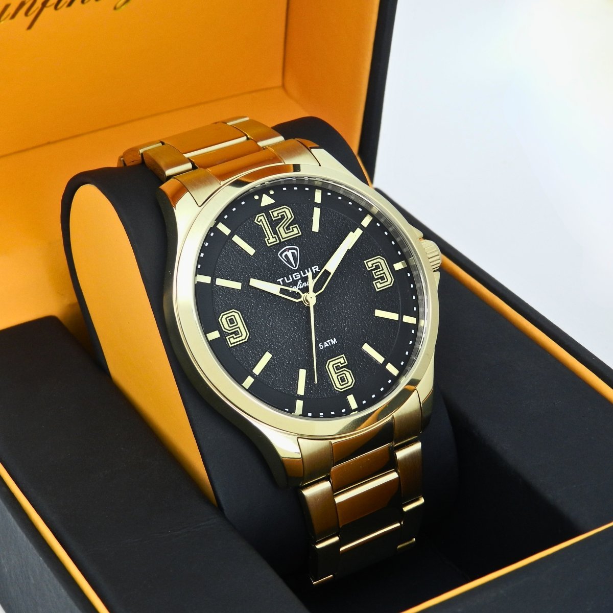 Relógio Masculino de Aço Tuguir Analógico Infinity TGI37239 Dourado e Preto (DCRE: 2026/08233-7) Dourado 3