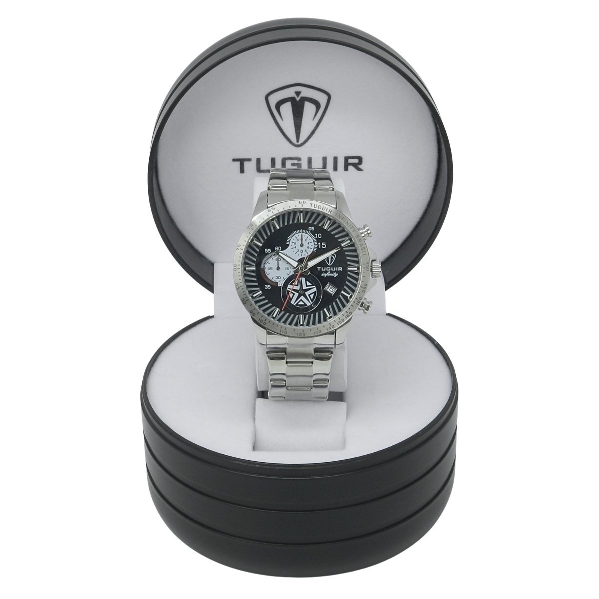Relógio Masculino de Aço Tuguir Analógico Infinity TGI37244 Prata e Preto (DCRE: 2026/08227-2) Prata 2