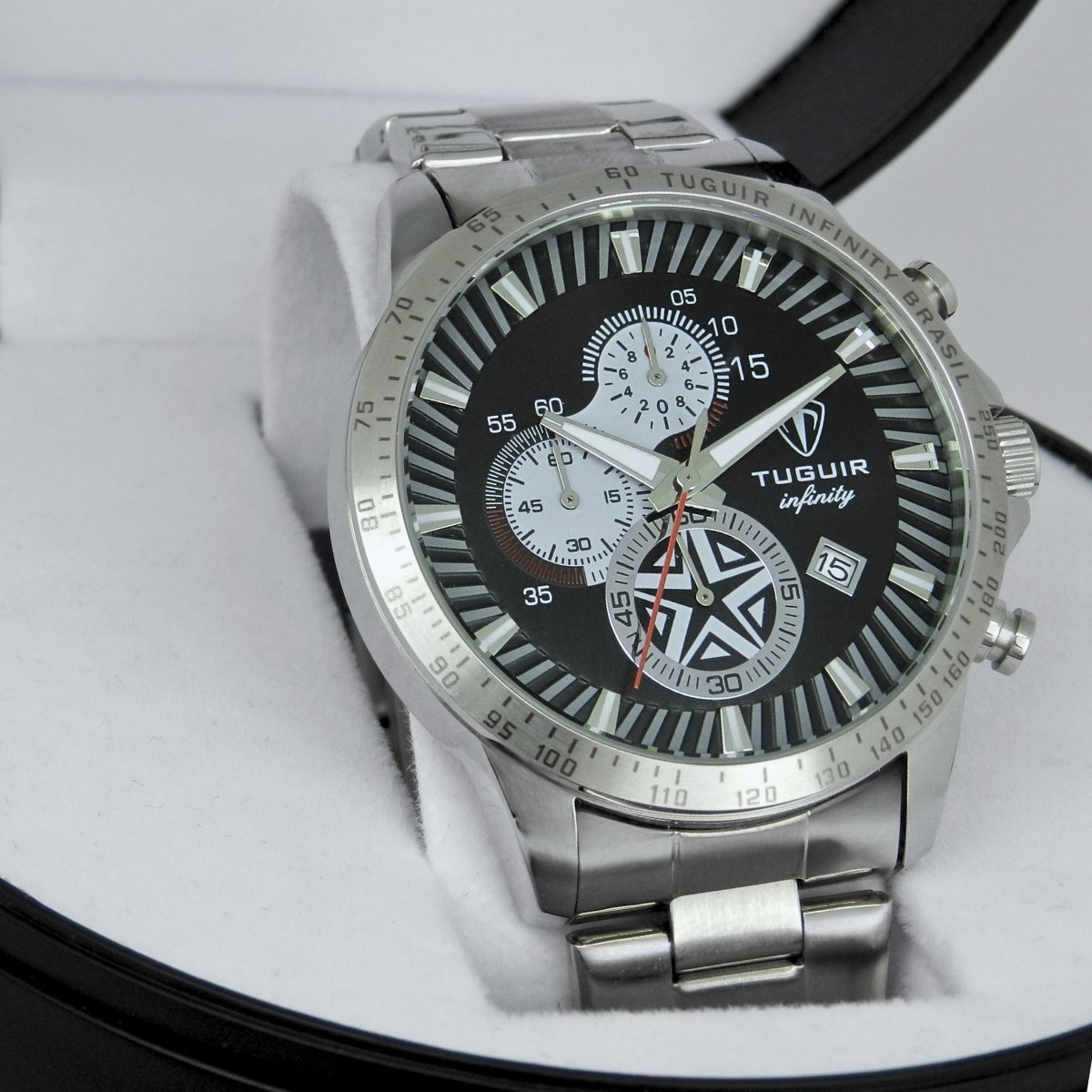 Relógio Masculino de Aço Tuguir Analógico Infinity TGI37244 Prata e Preto (DCRE: 2026/08227-2) Prata 3