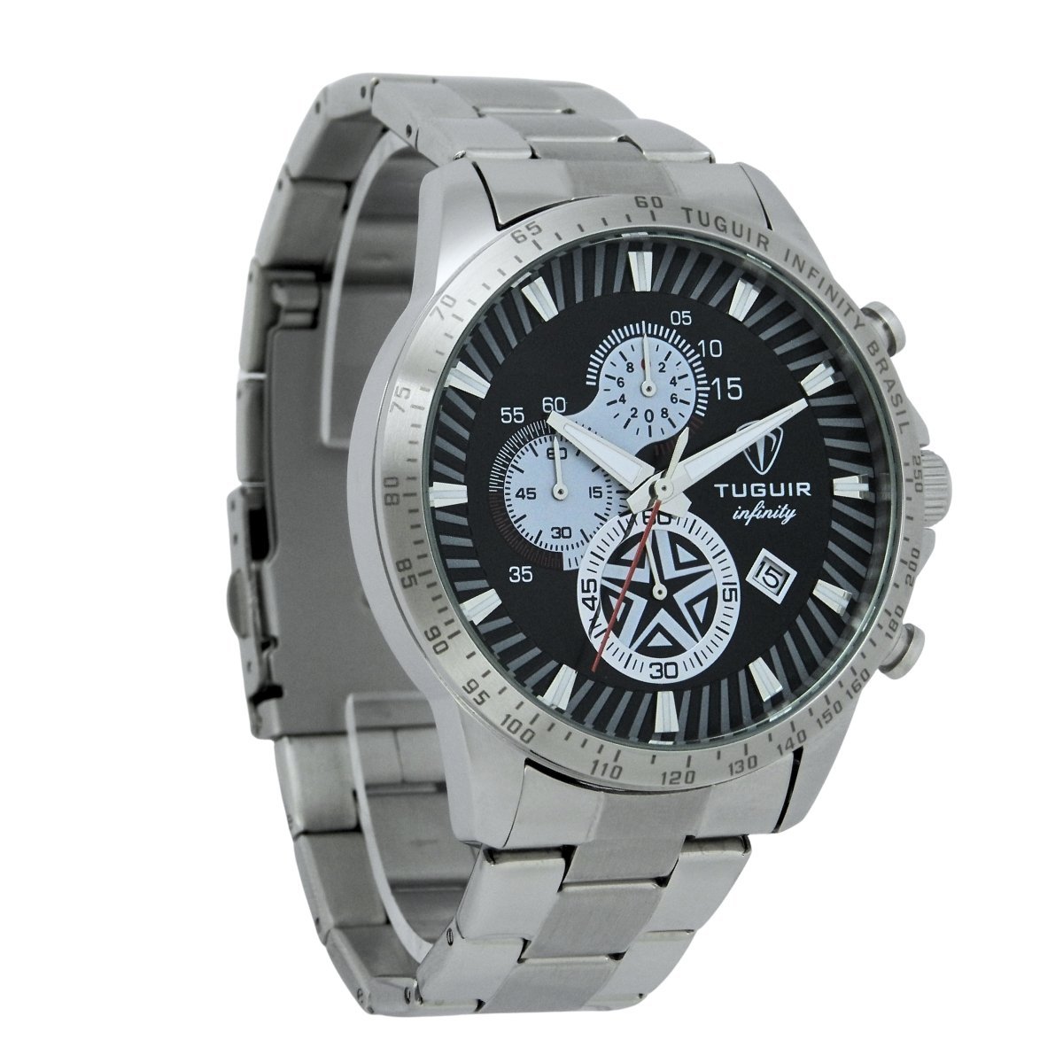 Relógio Masculino de Aço Tuguir Analógico Infinity TGI37244 Prata e Preto (DCRE: 2026/08227-2) Prata 4