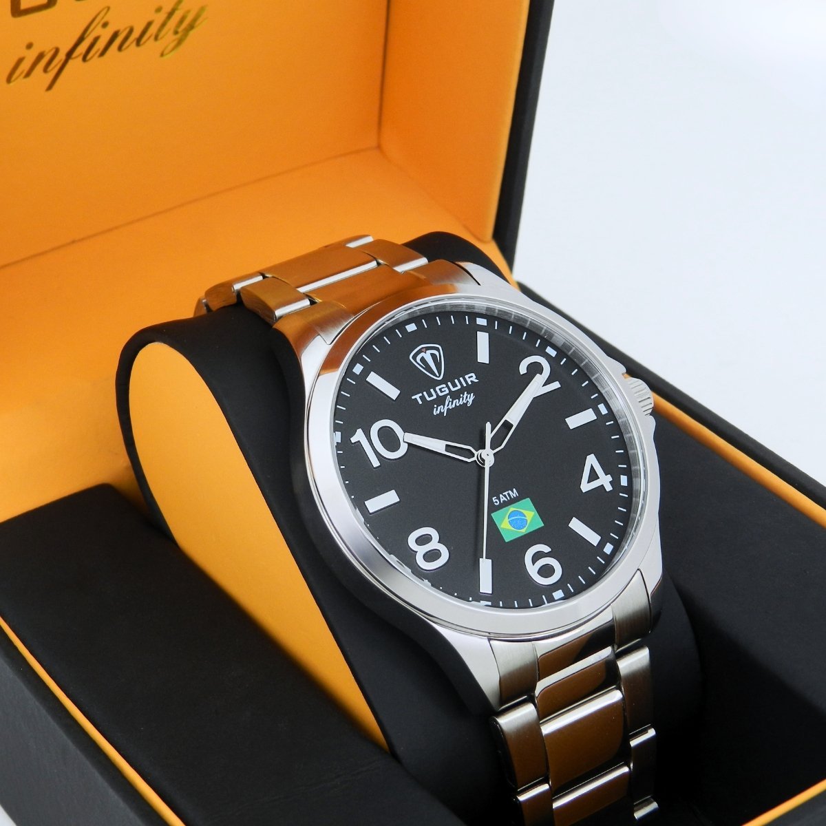 Relógio Masculino de Aço Tuguir Analógico Infinity TGI37225 Prata e Preto (DCRE: 2026/08233-7) Prata 3