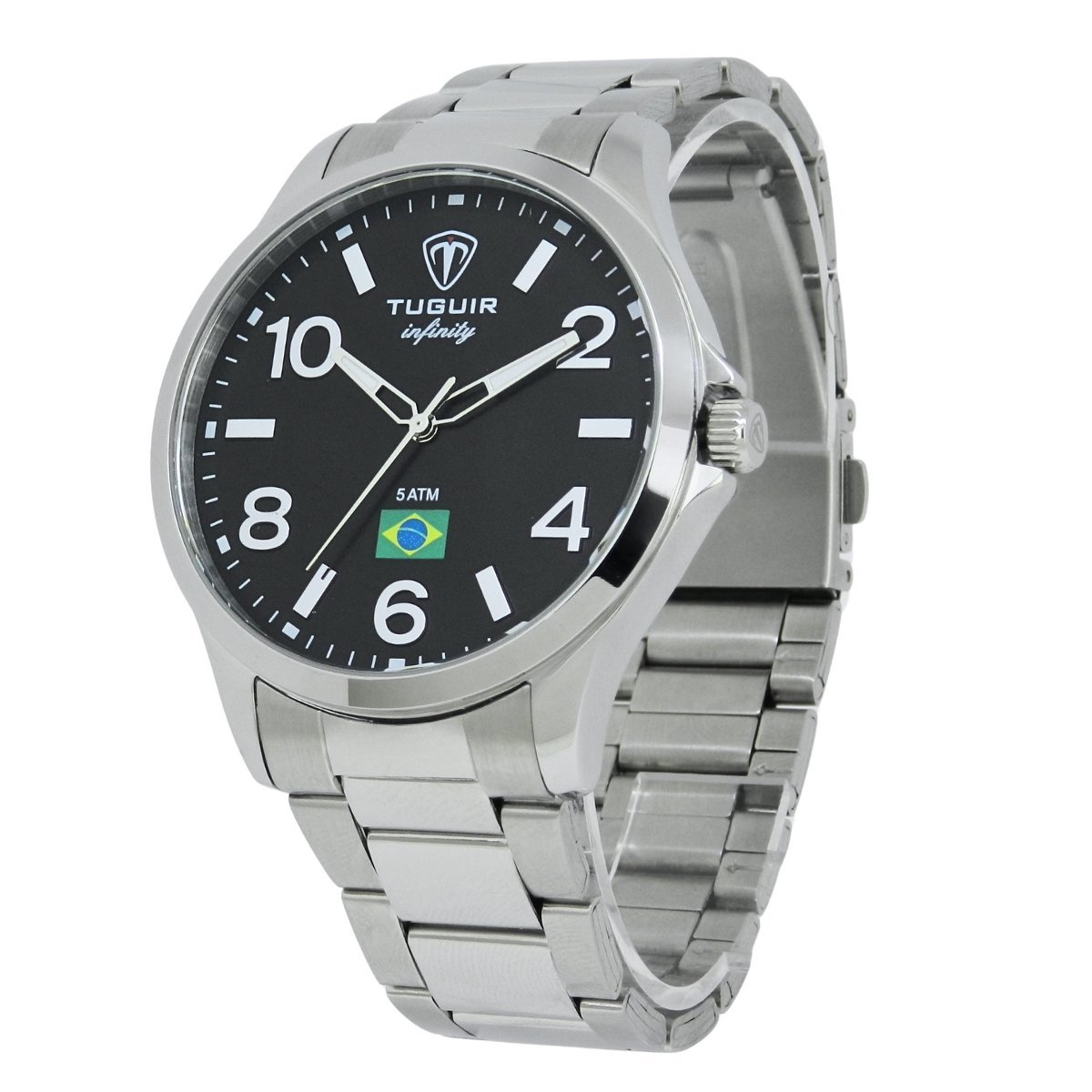 Relógio Masculino de Aço Tuguir Analógico Infinity TGI37225 Prata e Preto (DCRE: 2026/08233-7) Prata 5
