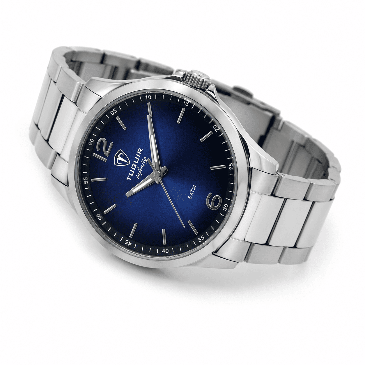 Relógio Masculino de Aço Tuguir Analógico Infinity TGI37219 Prata e Azul (DCRE: 2026/08233-7) Prata 3