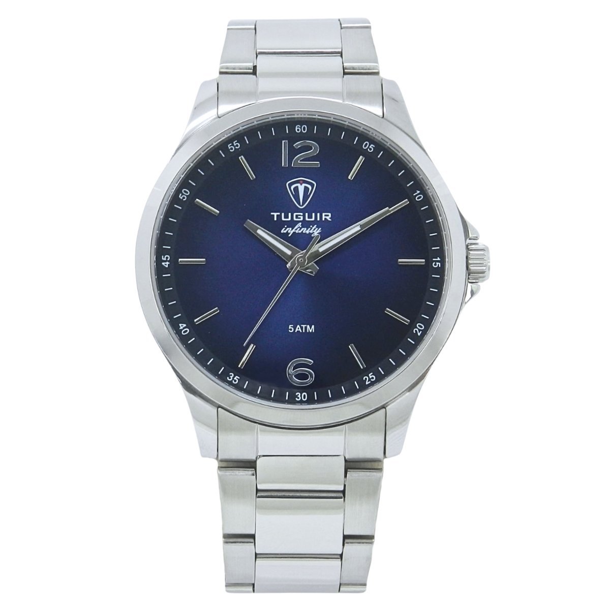 Relógio Masculino de Aço Tuguir Analógico Infinity TGI37219 Prata e Azul (DCRE: 2026/08233-7) Prata 4
