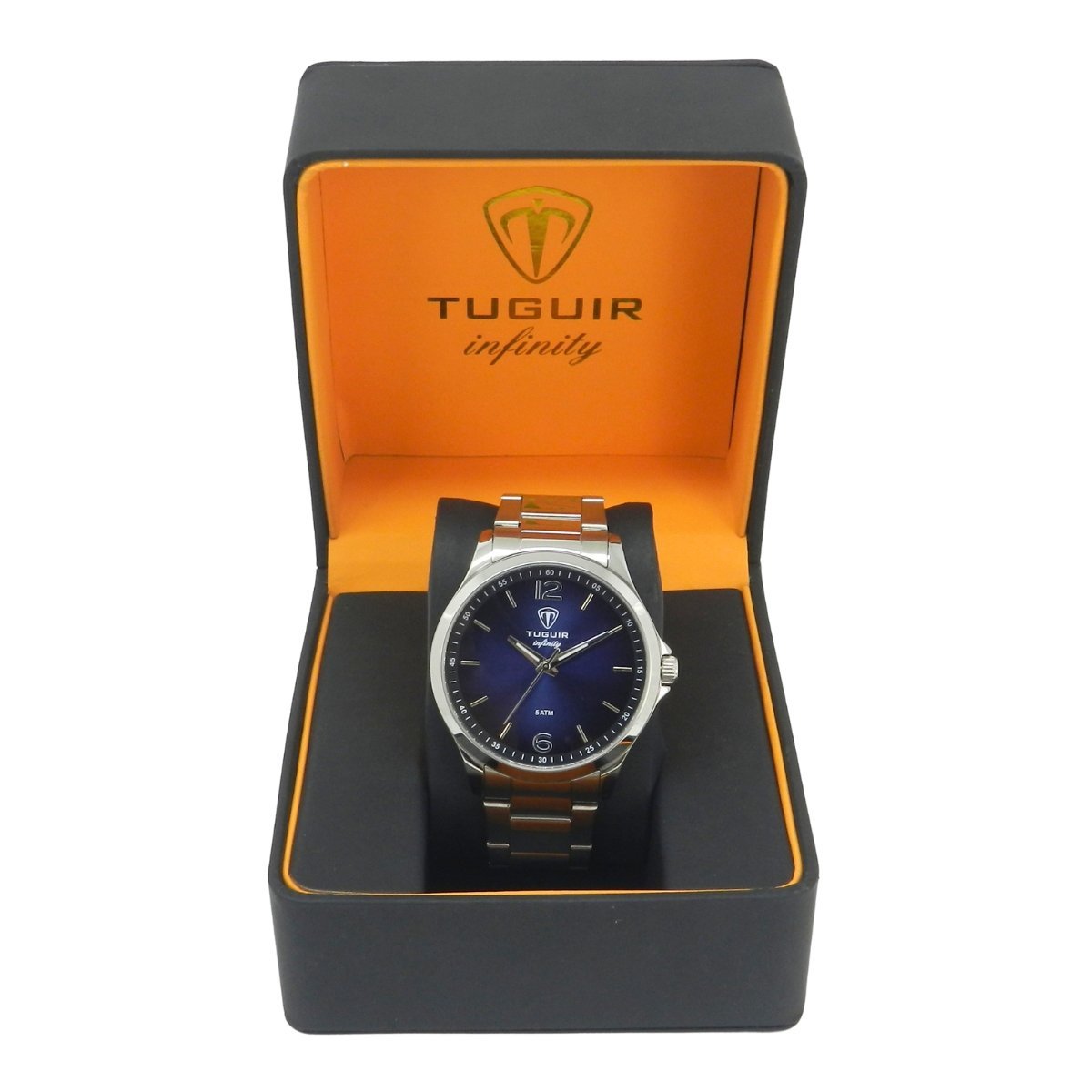 Relógio Masculino de Aço Tuguir Analógico Infinity TGI37219 Prata e Azul (DCRE: 2026/08233-7) Prata 5