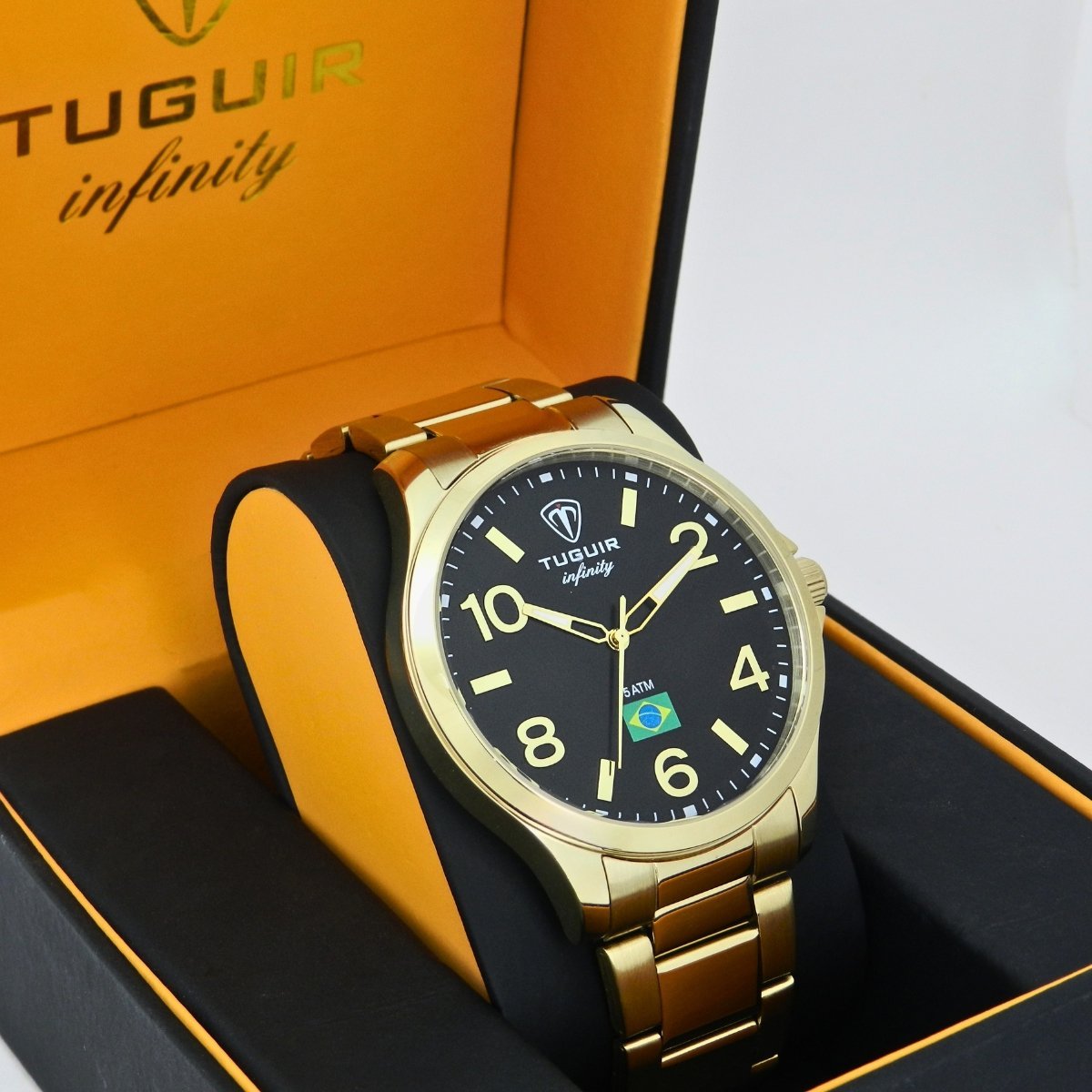Relógio Masculino de Aço Tuguir Analógico Infinity TGI37230 Dourado e Preto (DCRE: 2026/08233-7) Dourado 3