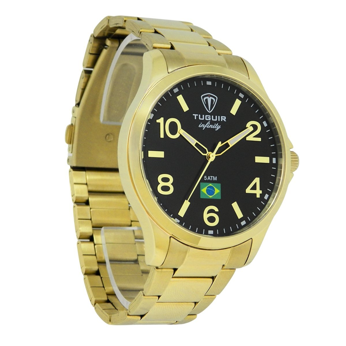 Relógio Masculino de Aço Tuguir Analógico Infinity TGI37230 Dourado e Preto (DCRE: 2026/08233-7) Dourado 4