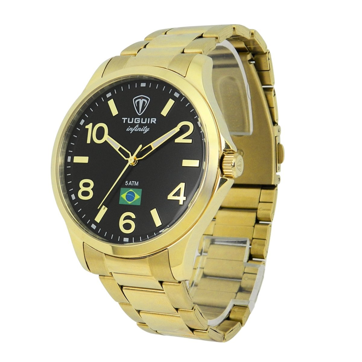 Relógio Masculino de Aço Tuguir Analógico Infinity TGI37230 Dourado e Preto (DCRE: 2026/08233-7) Dourado 5