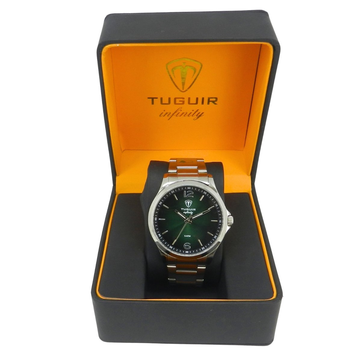 Relógio Masculino de Aço Tuguir Analógico Infinity TGI37220 Prata e Verde (DCRE: 2026/08233-7) Prata 2