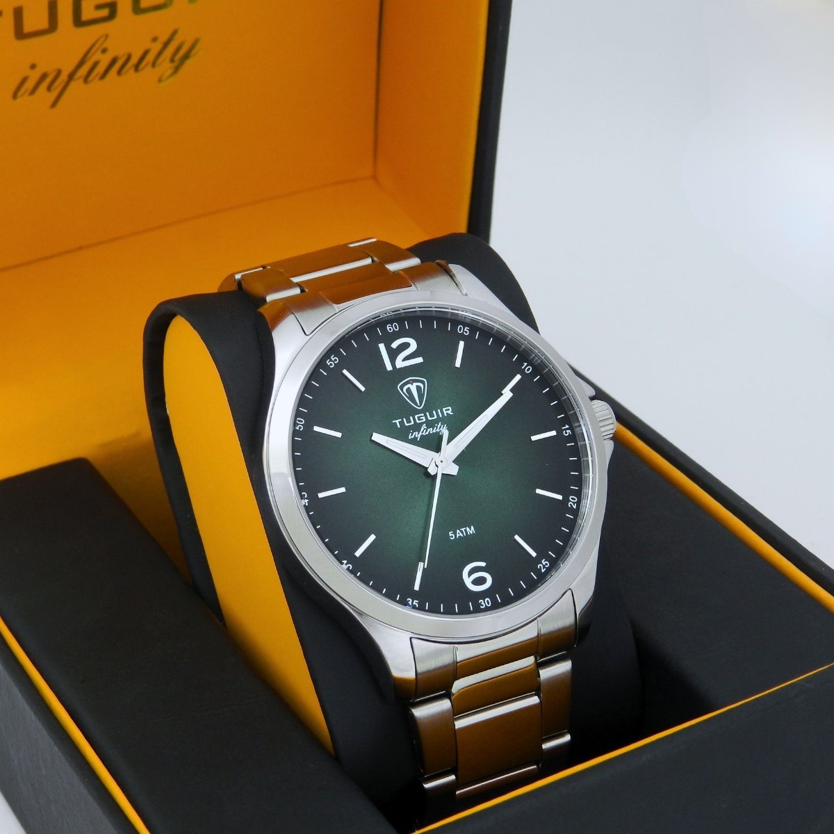 Relógio Masculino de Aço Tuguir Analógico Infinity TGI37220 Prata e Verde (DCRE: 2026/08233-7) Prata 3