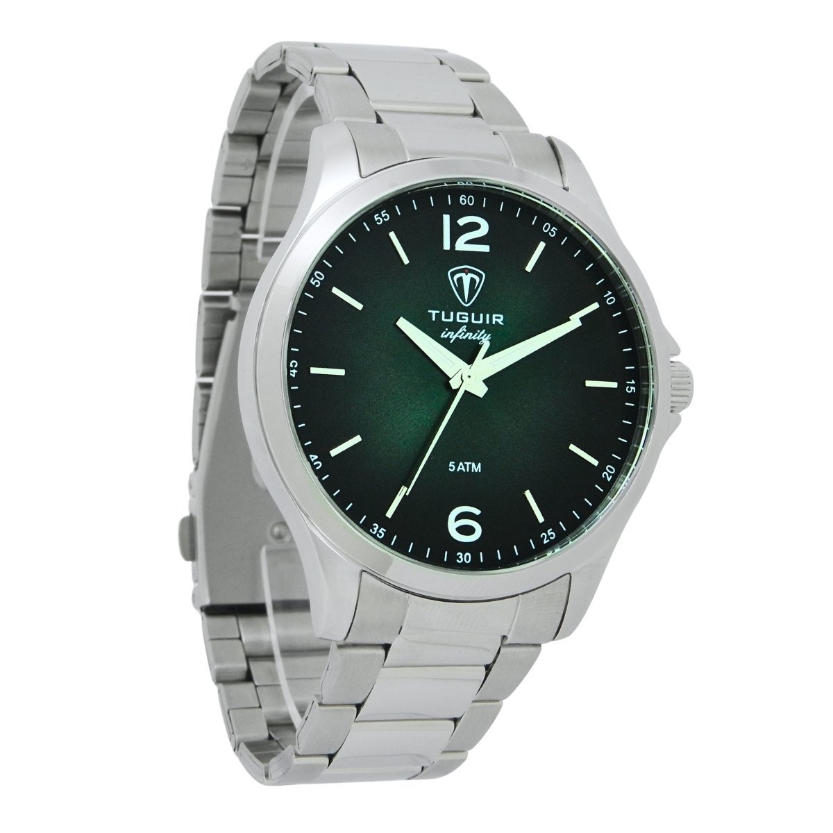 Relógio Masculino de Aço Tuguir Analógico Infinity TGI37220 Prata e Verde (DCRE: 2026/08233-7) Prata 4