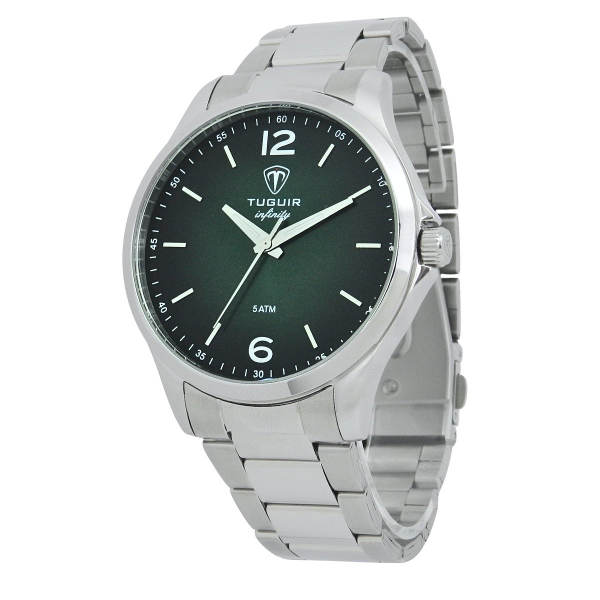 Relógio Masculino de Aço Tuguir Analógico Infinity TGI37220 Prata e Verde (DCRE: 2026/08233-7) Prata 5