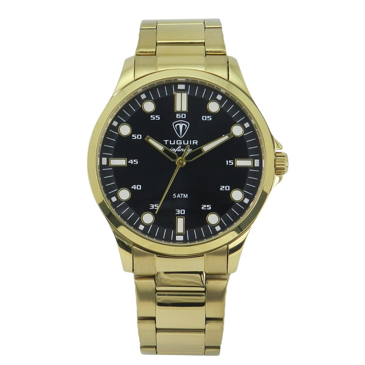 Relógio Masculino de Aço Tuguir Analógico Infinity TGI37217 Dourado e Preto (DCRE: 2026/08233-7)