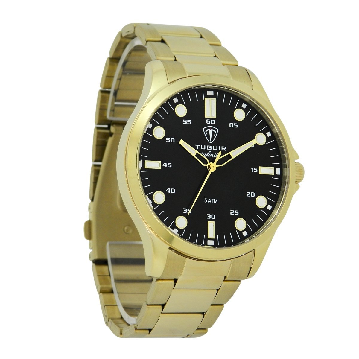 Relógio Masculino de Aço Tuguir Analógico Infinity TGI37217 Dourado e Preto (DCRE: 2026/08233-7) Dourado 4