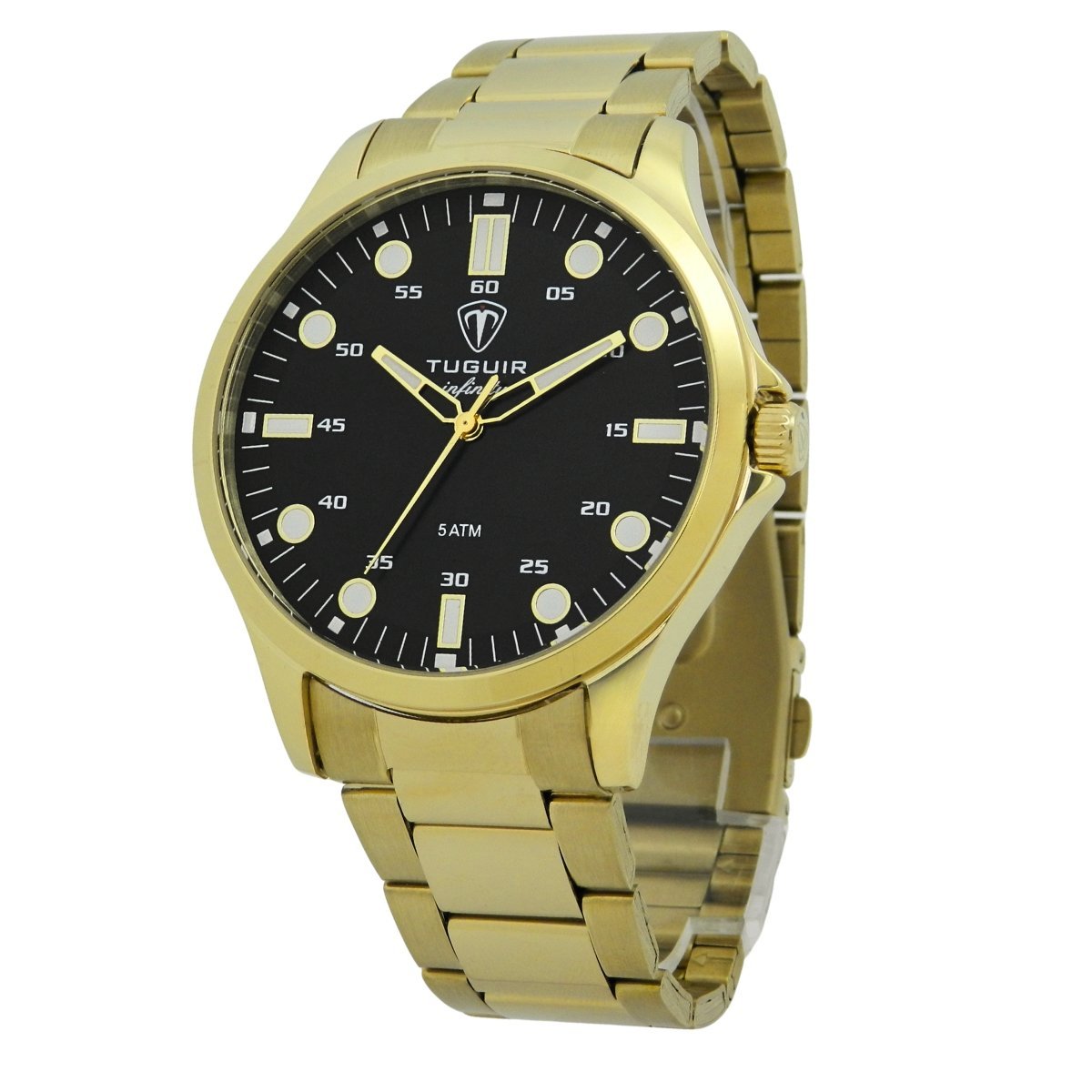 Relógio Masculino de Aço Tuguir Analógico Infinity TGI37217 Dourado e Preto (DCRE: 2026/08233-7) Dourado 5