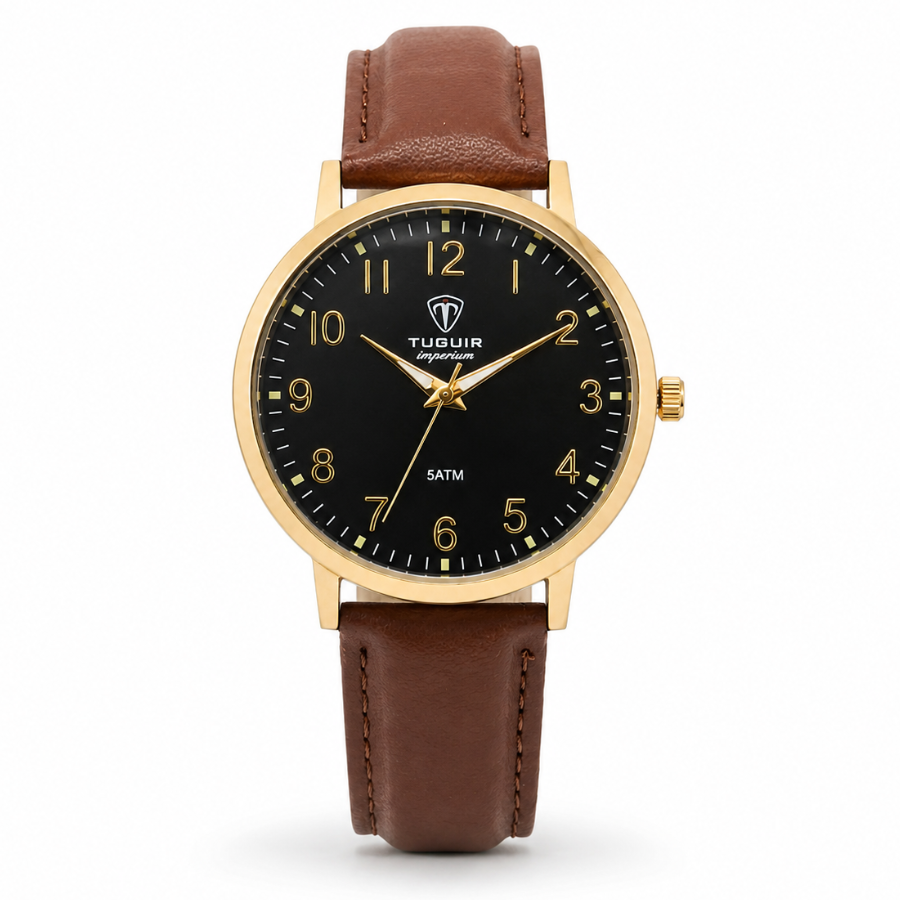 Relógio Unissex Tuguir Analógico Imperium TG30515 Preto e Marrom e Dourado (DCRE: 2026/07931-0) Dourado/Preto 2