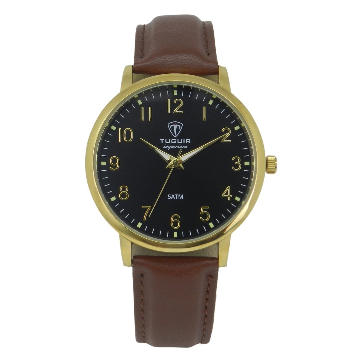 Relógio Unissex Tuguir Analógico Imperium TG30515 Preto e Marrom e Dourado (DCRE: 2026/07931-0) Dourado/Preto 3