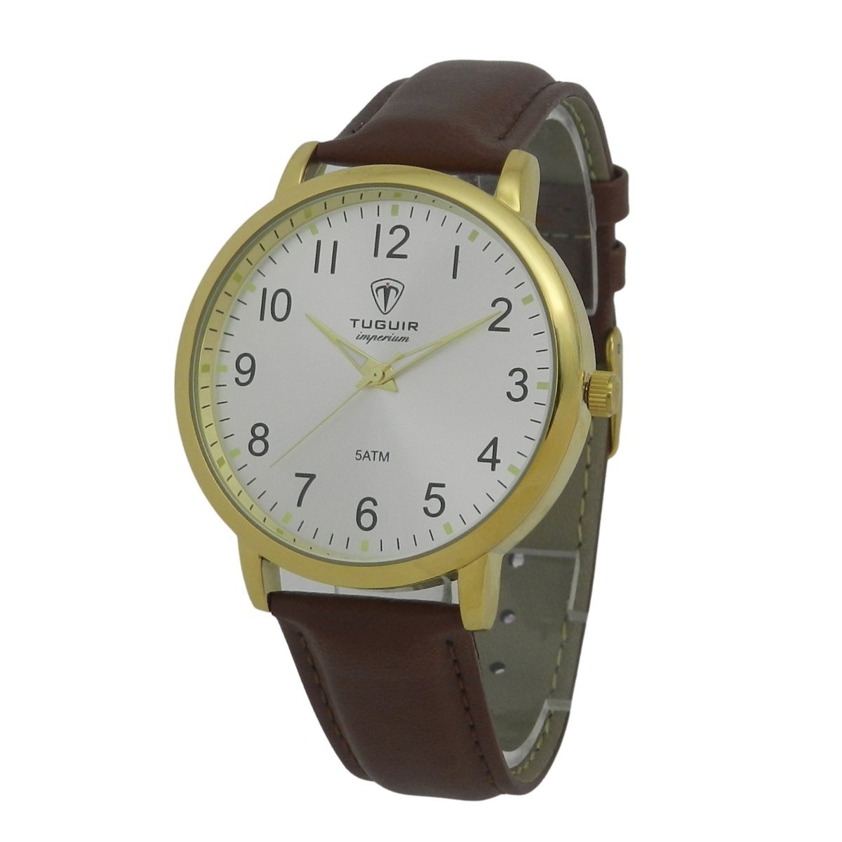 Relógio Unissex Tuguir Analógico Imperium TG30507 Branco e Marrom e Prata (DCRE: 2026/07931-0) Dourado 4