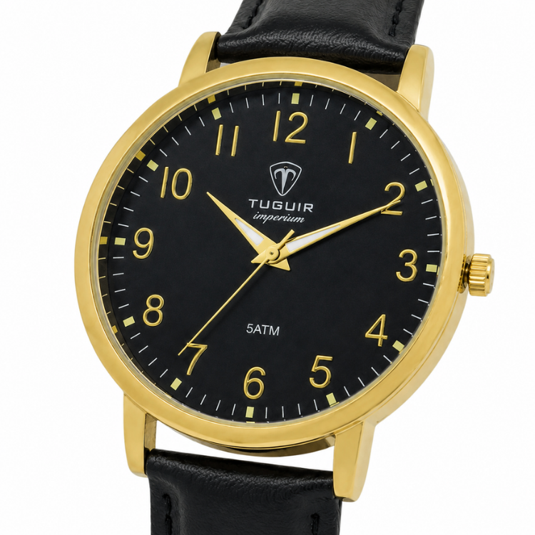 Relógio Unissex Tuguir Analógico Imperium TG30503 Preto e Dourado (DCRE: 2026/07931-0)