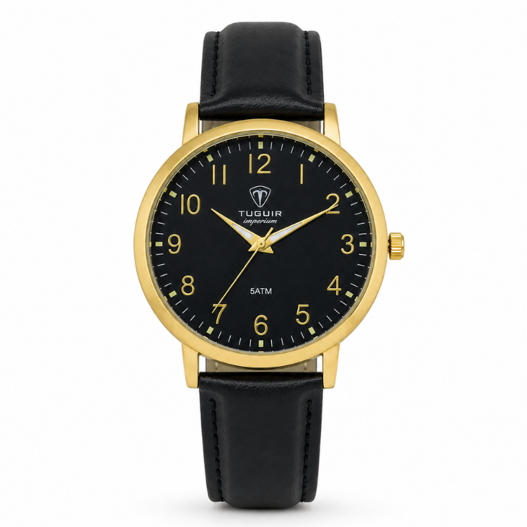 Relógio Unissex Tuguir Analógico Imperium TG30503 Preto e Dourado (DCRE: 2026/07931-0) Dourado/Preto 3
