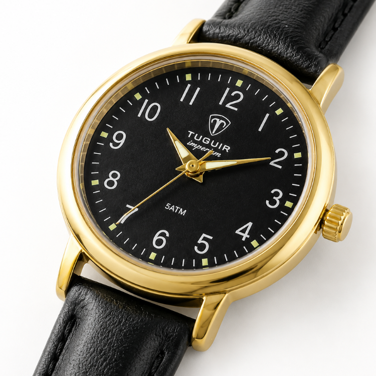 Relógio Feminino Tuguir Analógico Imperium TG30500 Preto e Dourado (DCRE: 2026/07931-0)