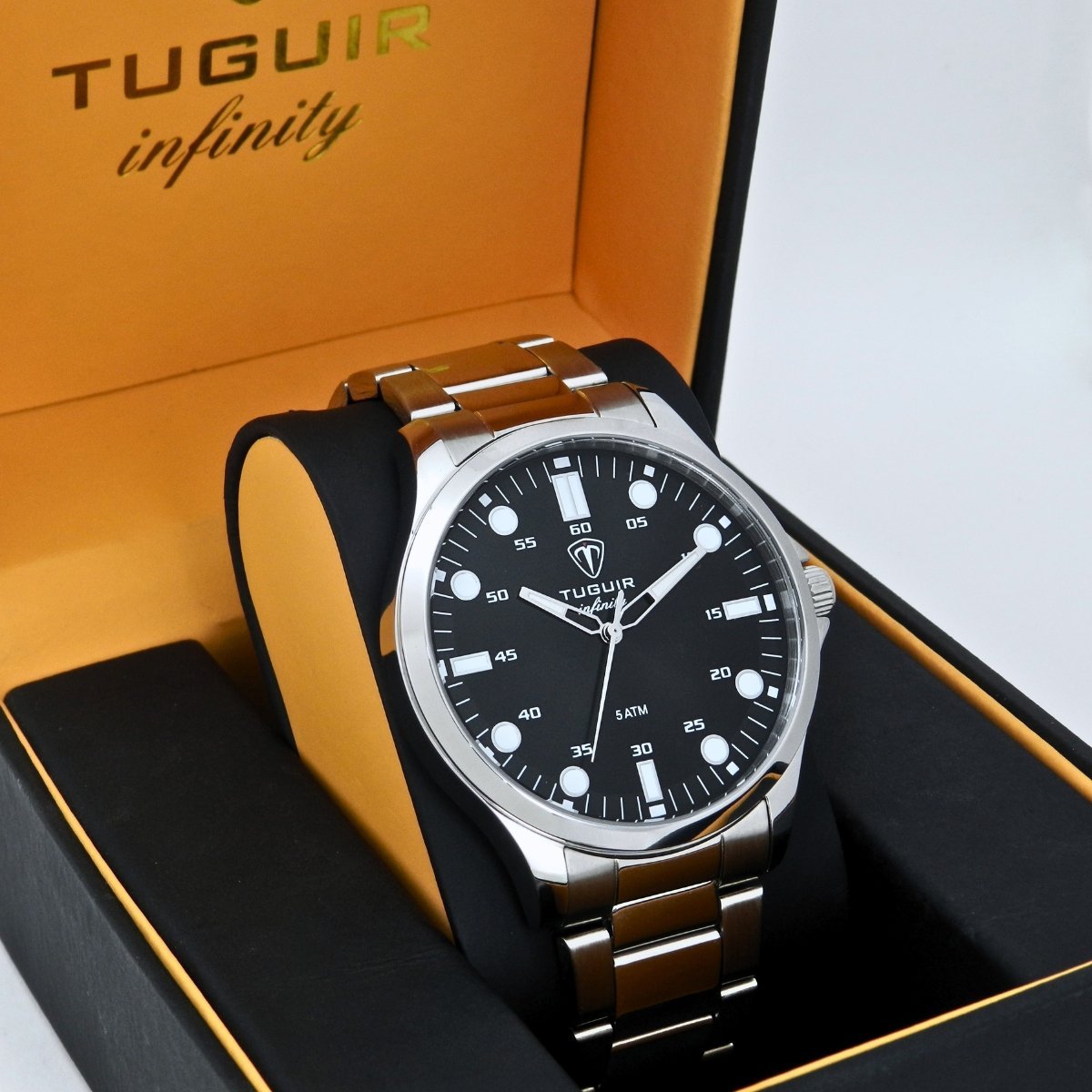 Relógio Masculino de Aço Tuguir Analógico Infinity TGI37215 Prata e Preto (DCRE: 2026/08233-7) Prata 4