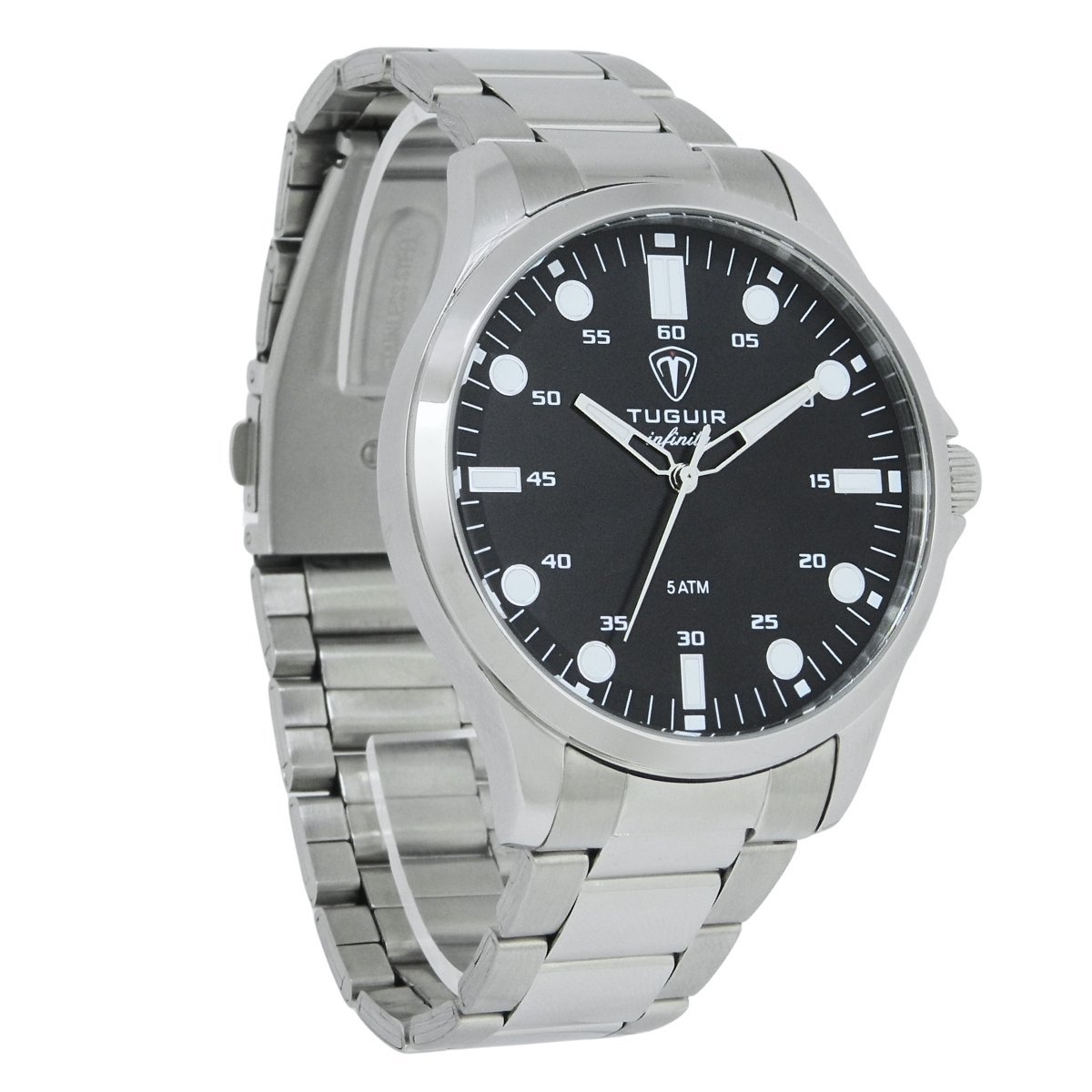 Relógio Masculino de Aço Tuguir Analógico Infinity TGI37215 Prata e Preto (DCRE: 2026/08233-7) Prata 5