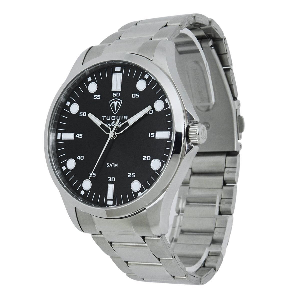 Relógio Masculino de Aço Tuguir Analógico Infinity TGI37215 Prata e Preto (DCRE: 2026/08233-7) Prata 6