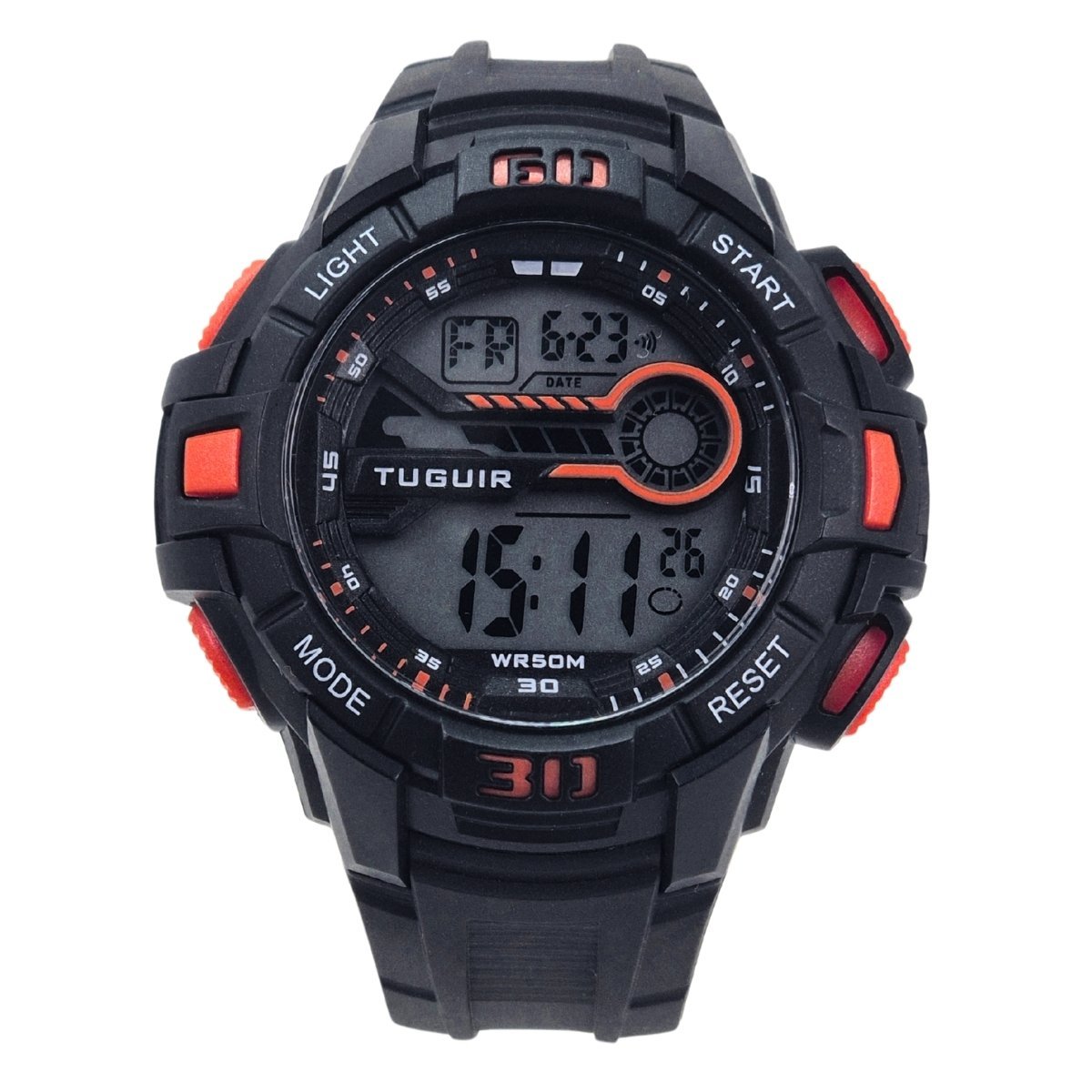 Relógio Masculino Tuguir Digital TG30462 Preto e Laranja (DCRE: 2025/11114-7)