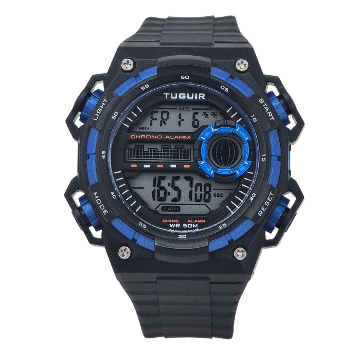 Relógio Masculino Tuguir Digital TG30458 Preto e Azul (DCRE: 2025/11114-7)
