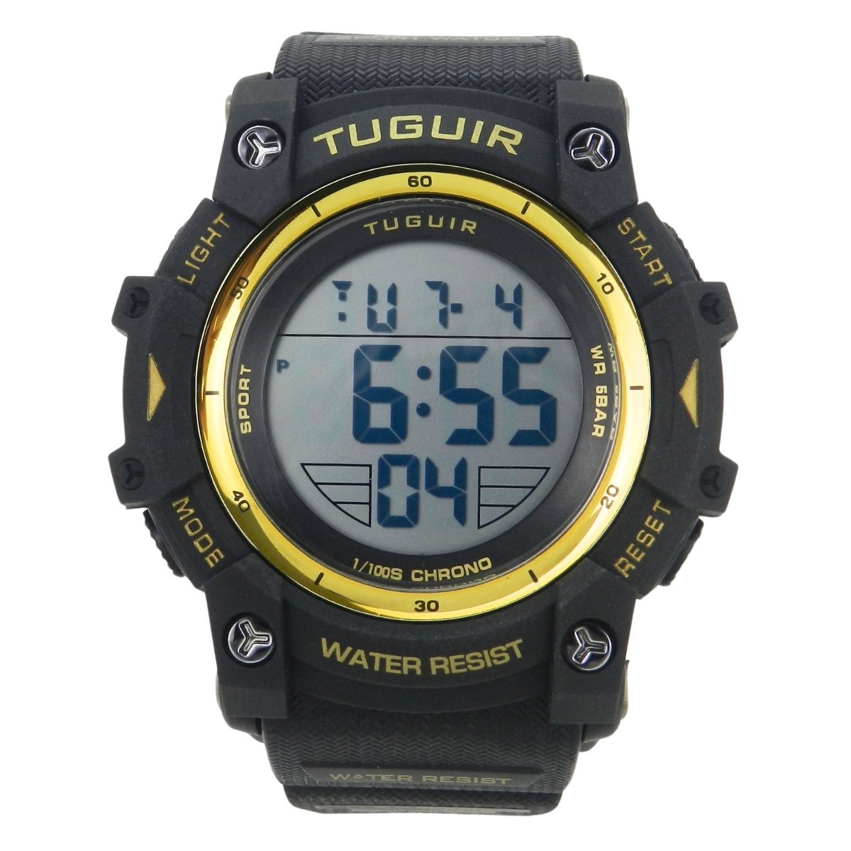Relógio Masculino Tuguir Digital TG30454 Preto e Dourado (DCRE: 2025/11114-7)