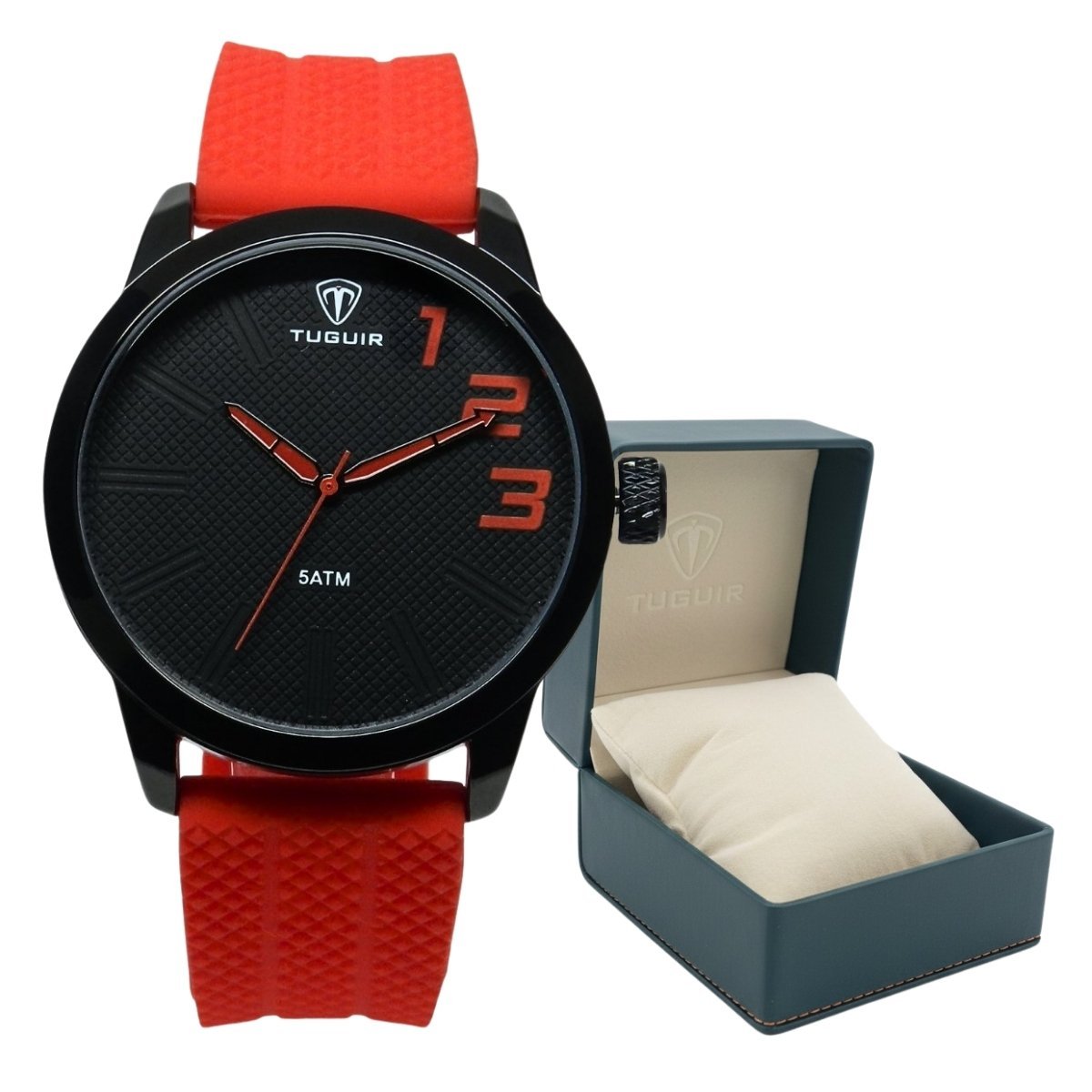 Relógio Masculino Tuguir Analógico TG224 Vermelho e Preto (DCRE: 2023/04993-2) Preto/Vermelho 2