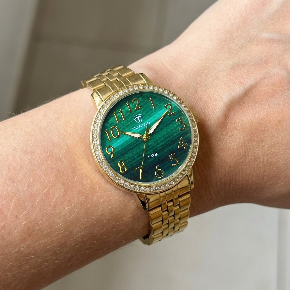 Relógio Feminino Tuguir Analógico TG178-1C Dourado e Verde (DCRE: 2025/15969-7) Dourado 3