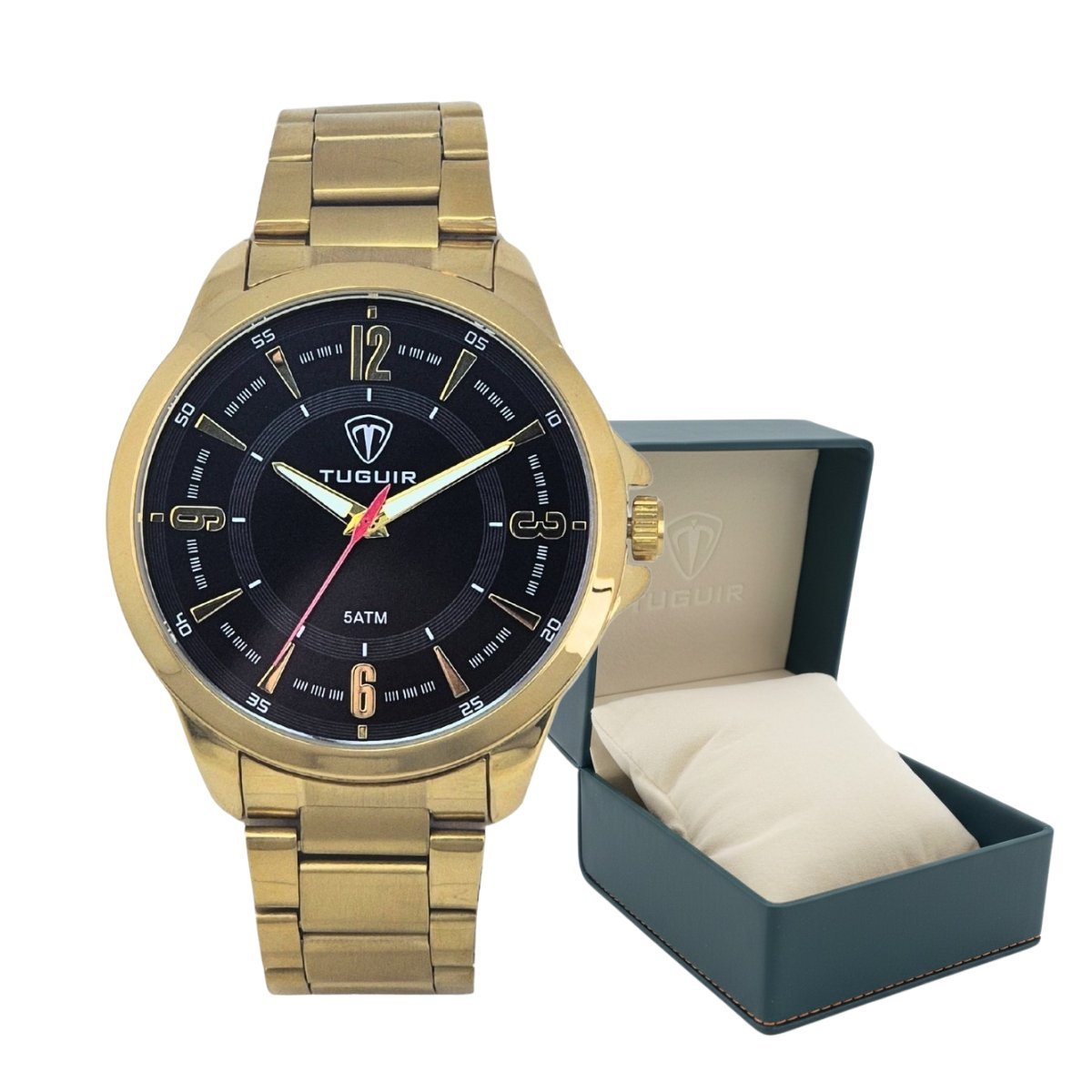 Relógio Masculino Tuguir Analógico TG172 Dourado e Preto (DCRE: 2023/04993-2) Dourado 2