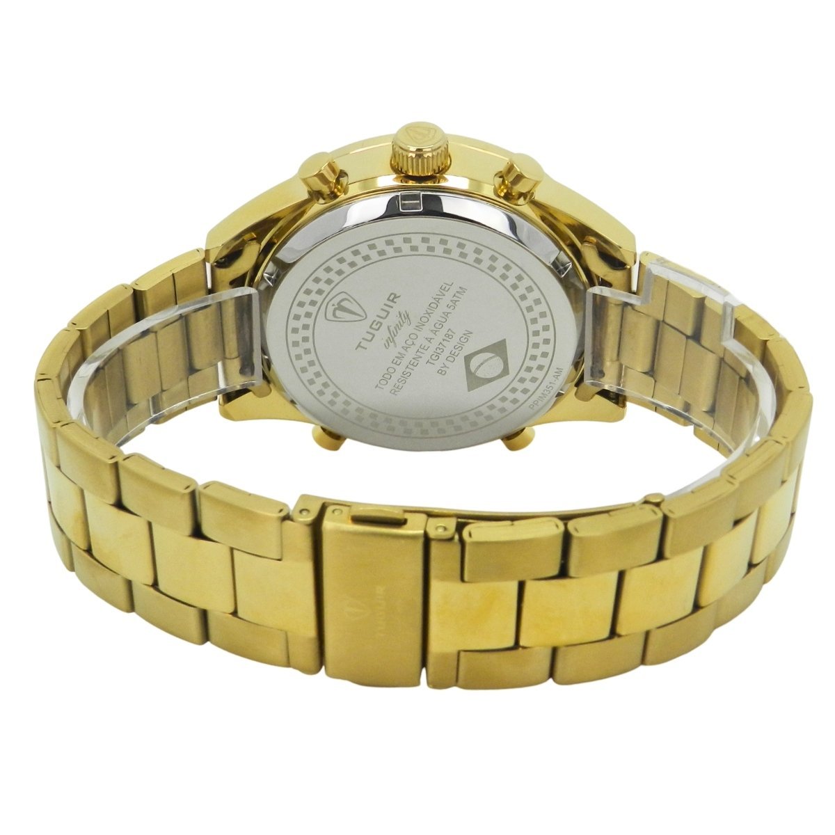 Relógio Masculino de Aço Tuguir AnaDigi Infinity GCS-1265 Dourado e Marrom (DCRE: 2024/14985-0) Dourado 6