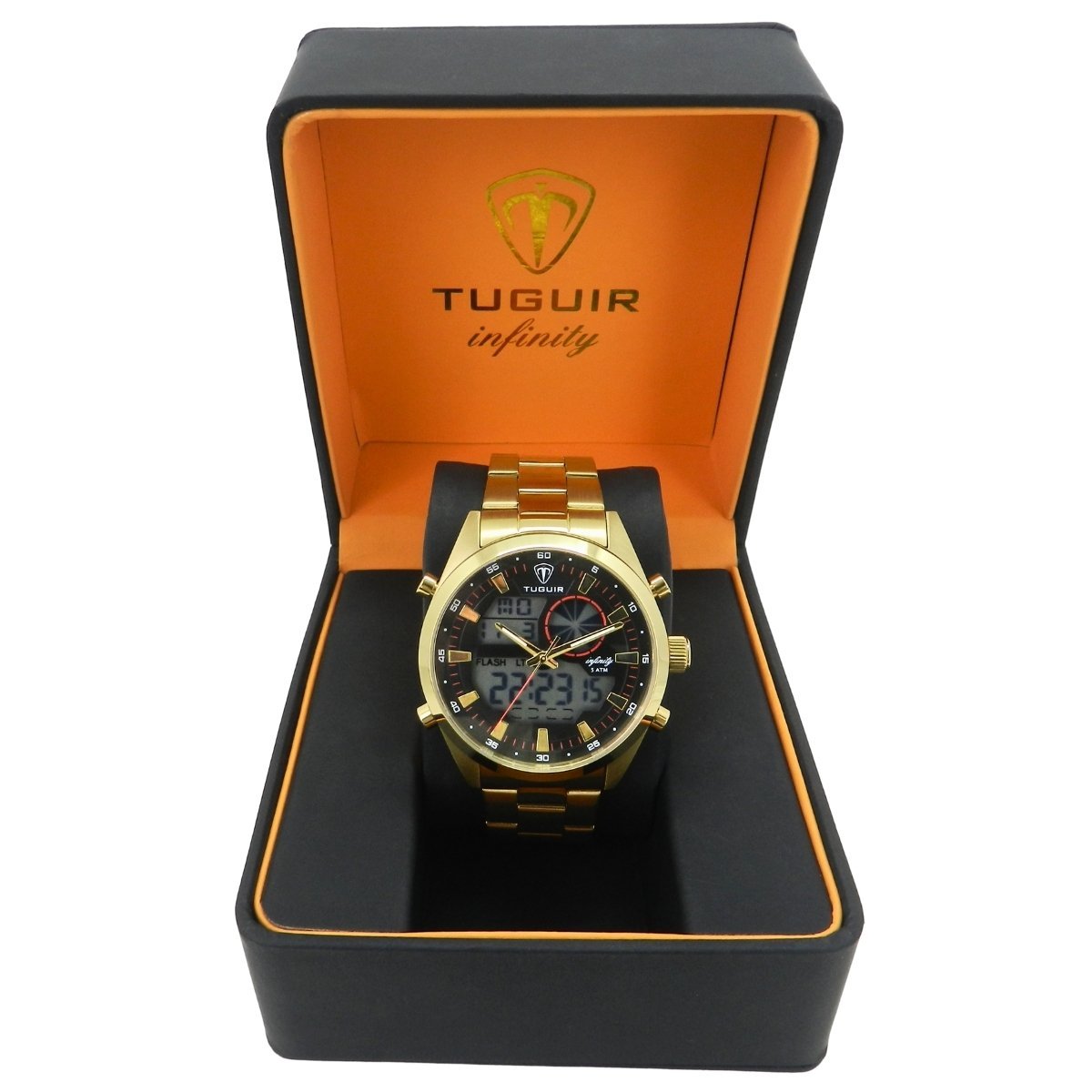 Relógio Masculino de Aço Tuguir AnaDigi Infinity GCS-1265 Dourado e Preto (DCRE: 2024/14985-0) Dourado 2