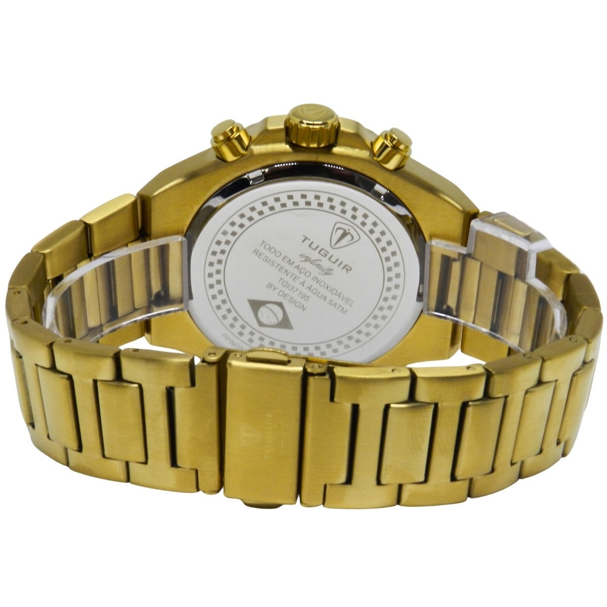Relógio Cronógrafo Masculino de Aço Tuguir Analógico Infinity GCS-1271 Dourado e Preto (DCRE: 2024/15948-0) Dourado 6
