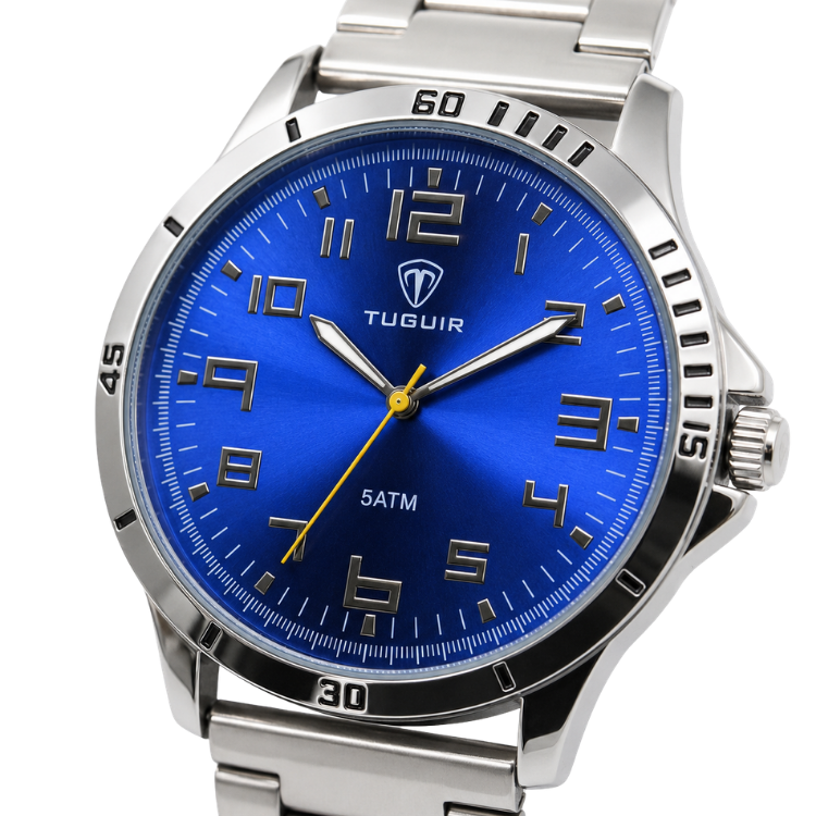 Relógio Masculino Tuguir Analógico TG222-1C Prata e Azul (DCRE: 2023/04993-2) Prata 6